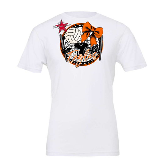 Eagles Circle Volleyball Design-Orange