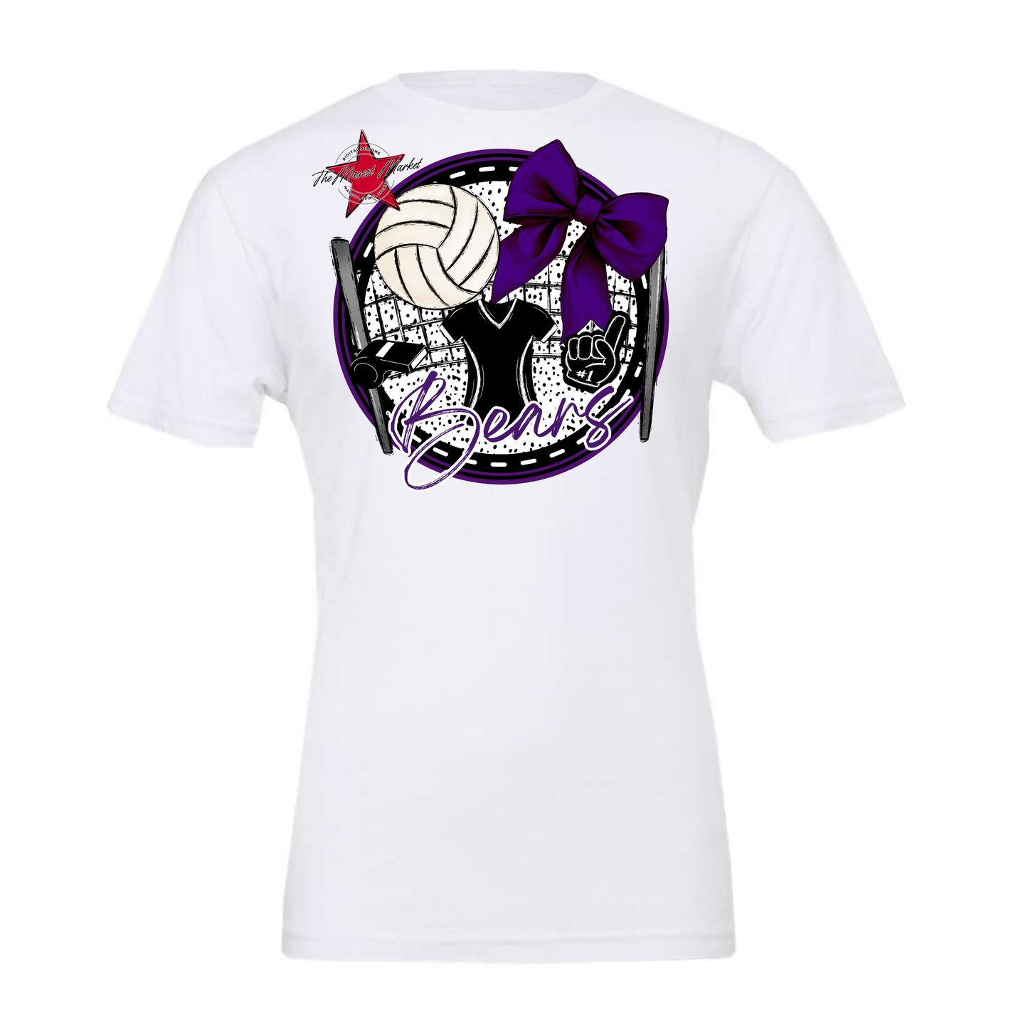 Bears Circle Volleyball Design-Purple