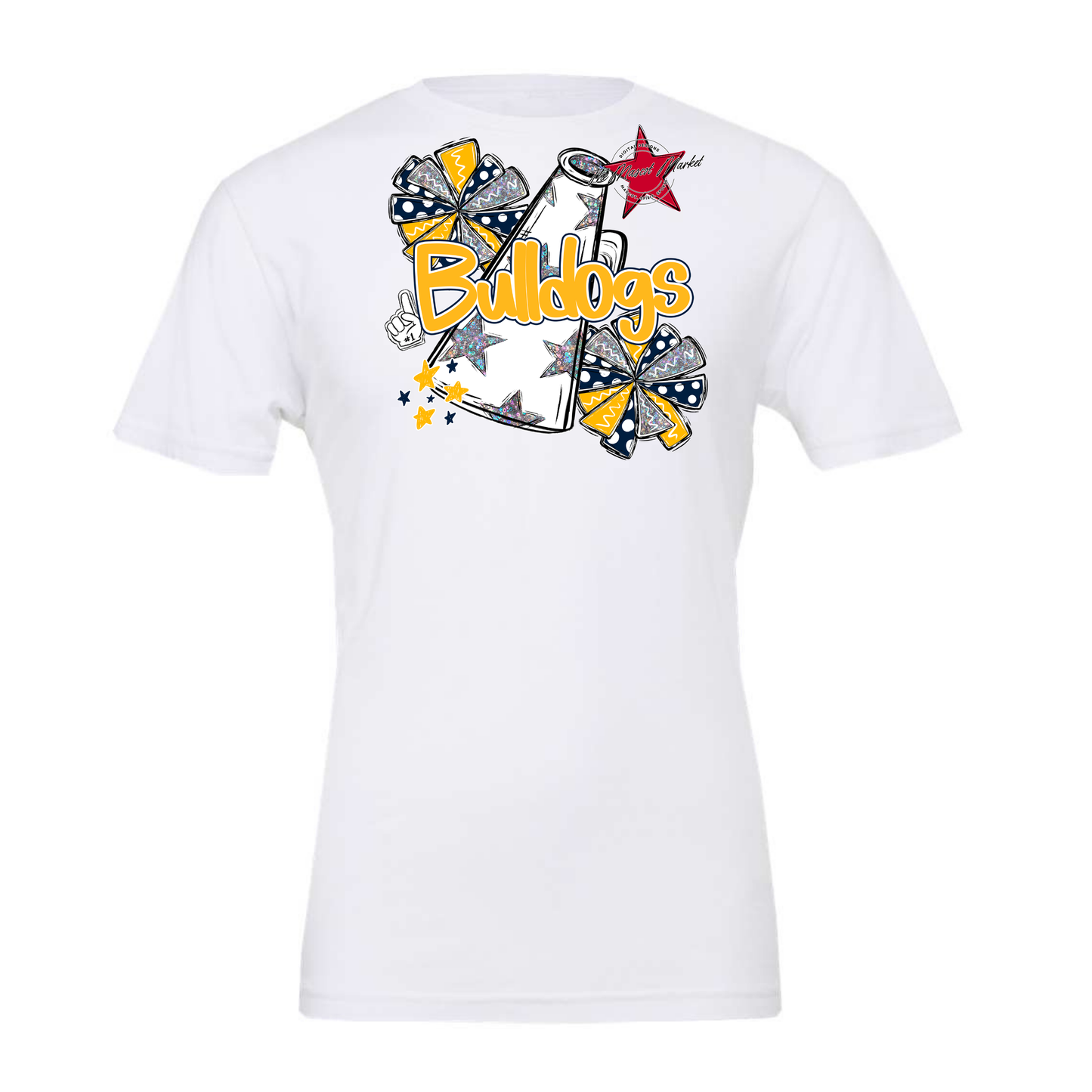 Bulldogs Alpha Megaphone Design-Navy-Yellow