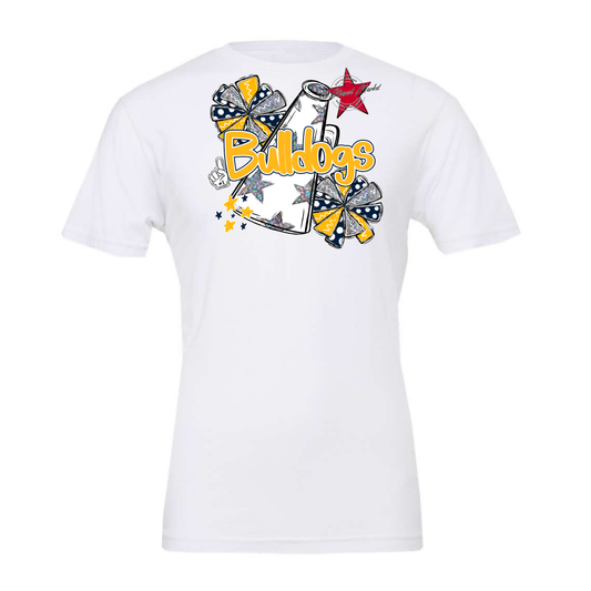 Bulldogs Alpha Megaphone Design-Navy-Yellow