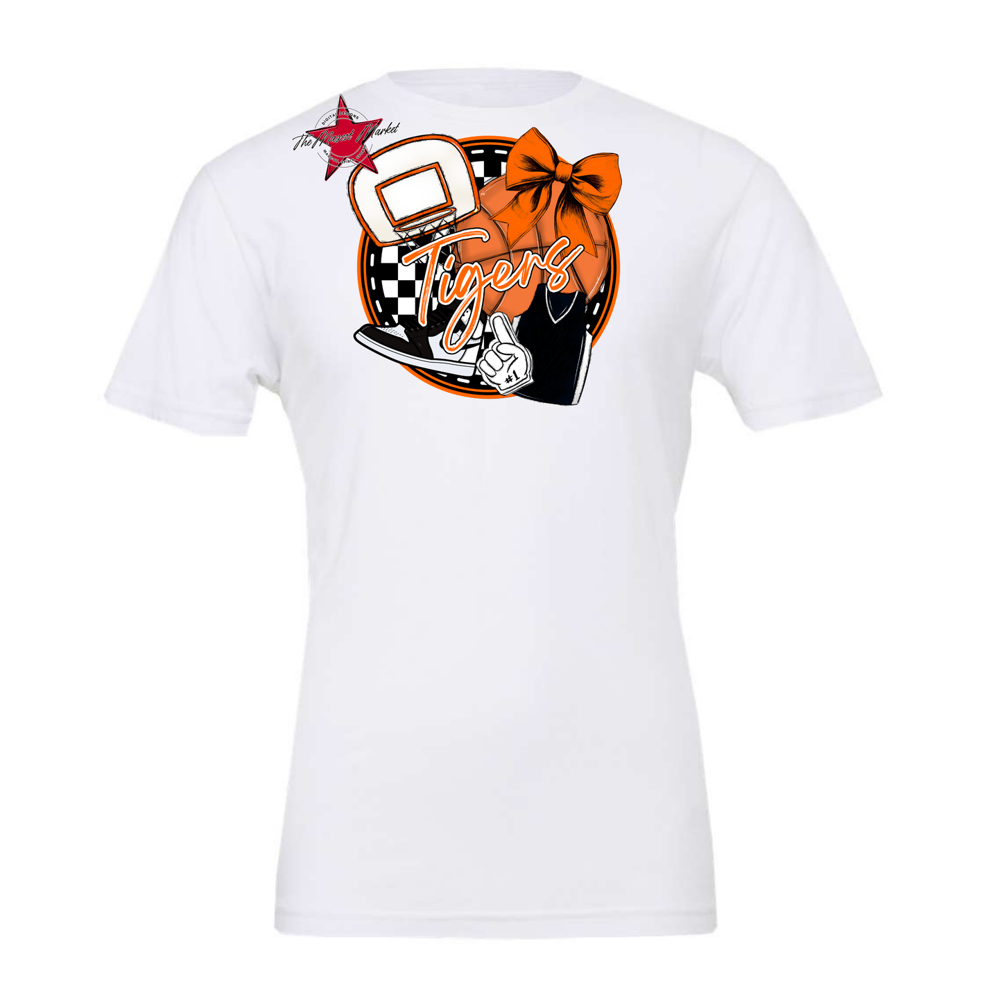 Tigers Circle Basketball Design-Orange