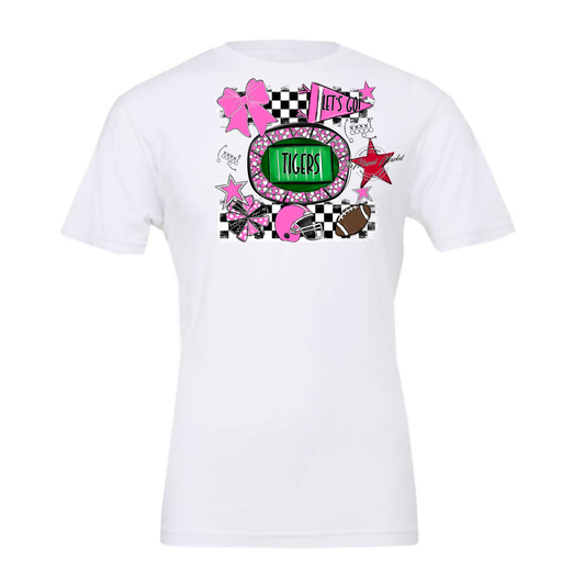 Tigers Checkers Spirit Design-Baby Pink