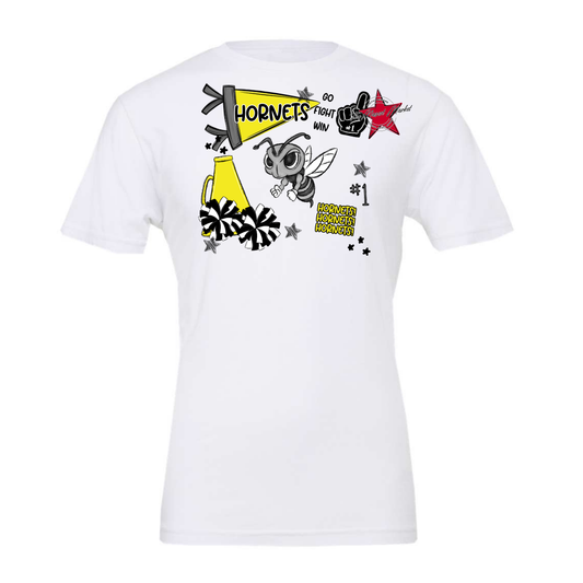 Hornets Mixed Mascot Spirit Design-Bright Yellow