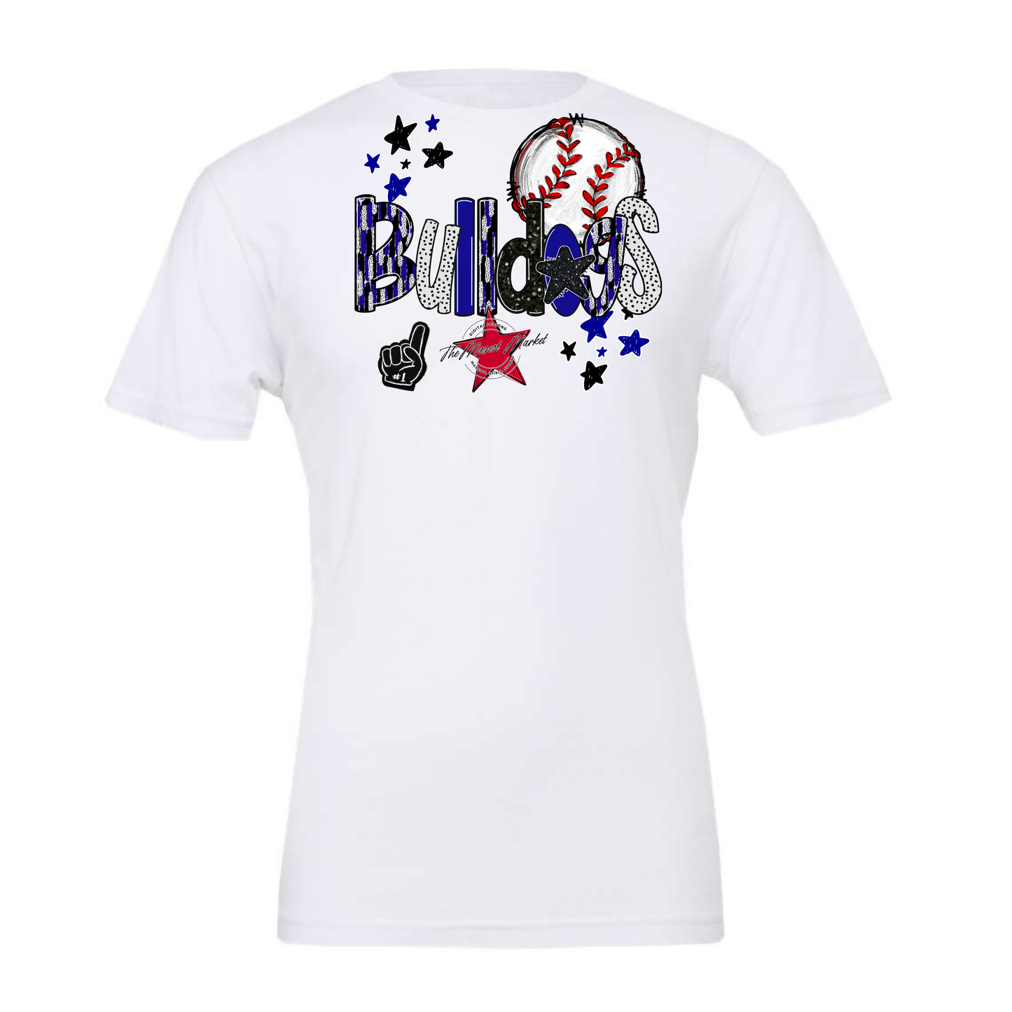 Bulldogs Baseball Scrape-Blue