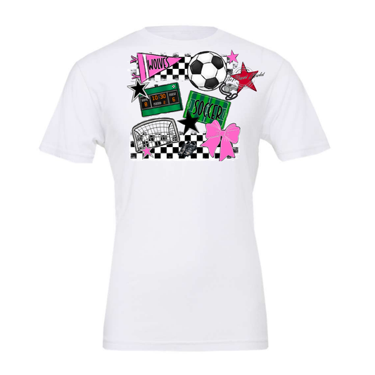 Wolves Checkers Soccer Spirit Design-Baby Pink