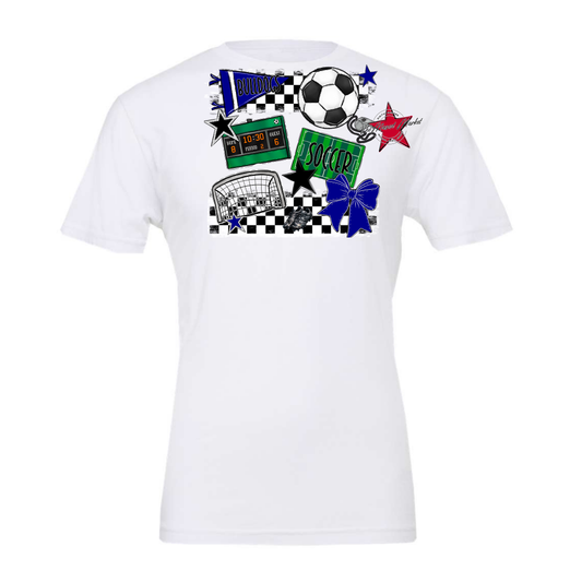 Bulldogs Checkers Soccer Spirit Design-Blue