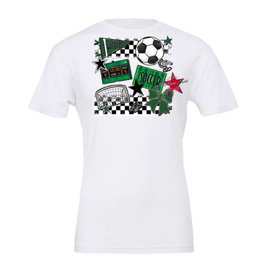 Wildcats Checkers Soccer Spirit Design-Green