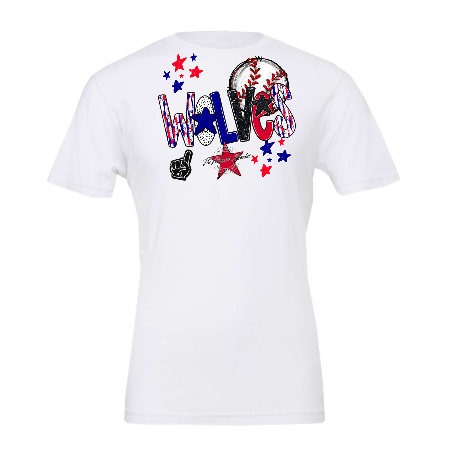 Wolves Baseball Scrape-Blue-Red