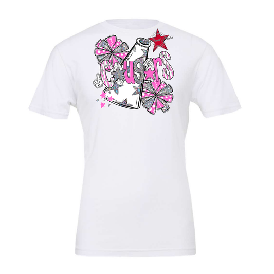 Cougars Cheer Megaphone Scrape-Baby Pink