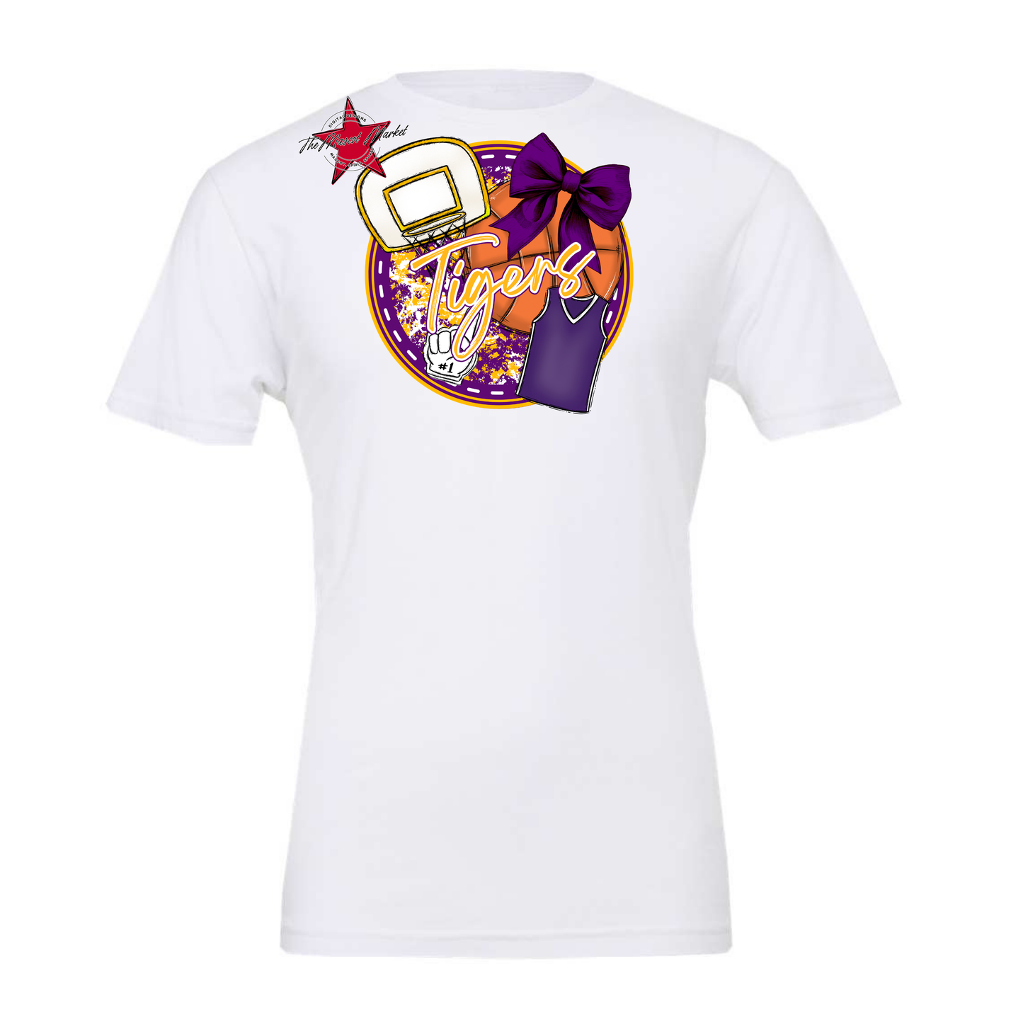 Tigers Circle Basketball Design-Purple-Yellow