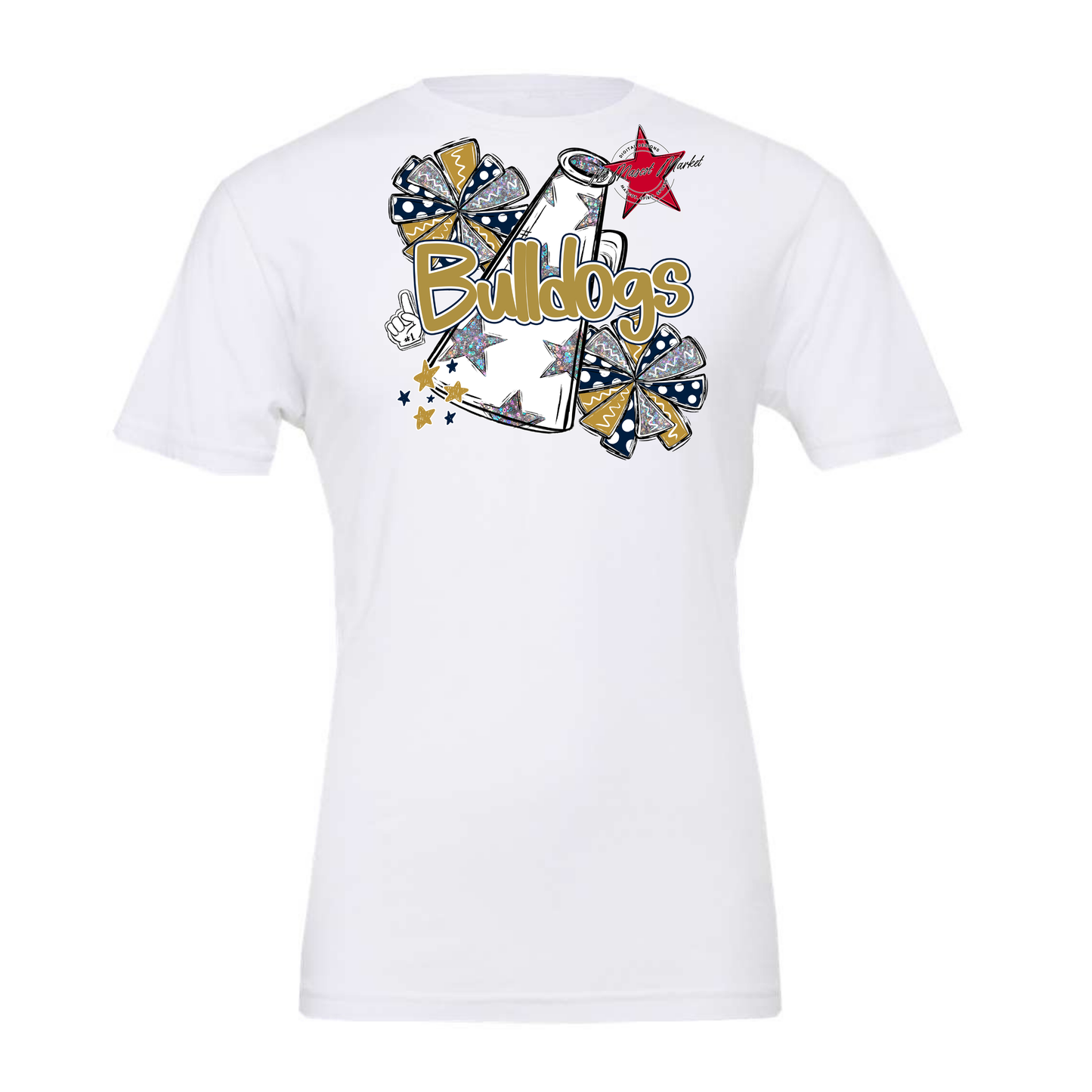 Bulldogs Alpha Megaphone Design-Navy-Gold
