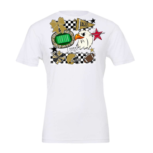 Eagles Checkers Mascot Spirit Design-Gold