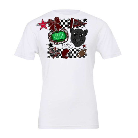 Panthers Checkers Mascot Spirit Design-Maroon