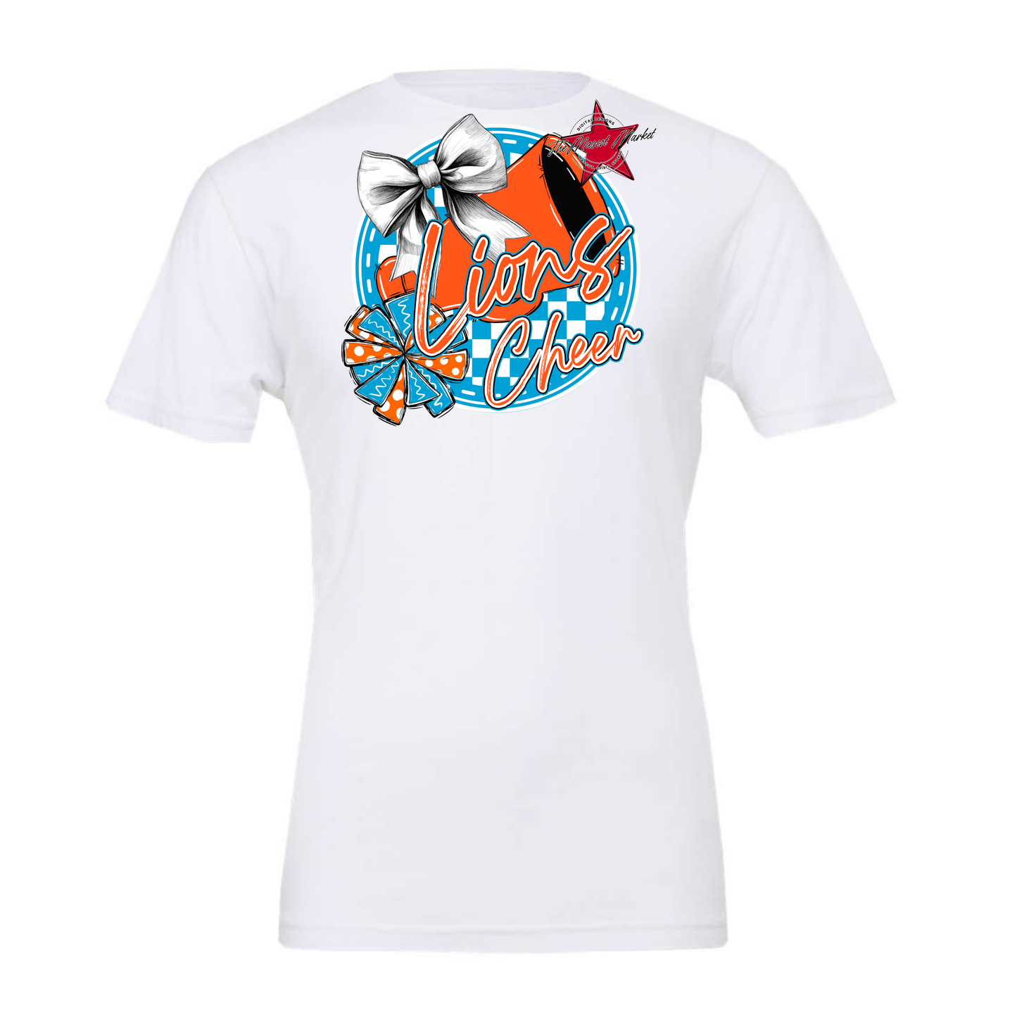 Lions Circle Cheer Design-Carolina Blue-Orange