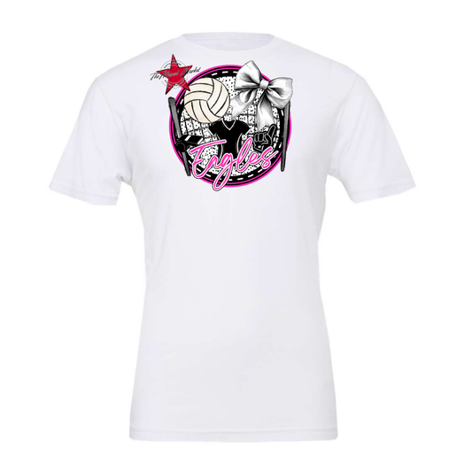 Eagles Circle Volleyball Design-Pink