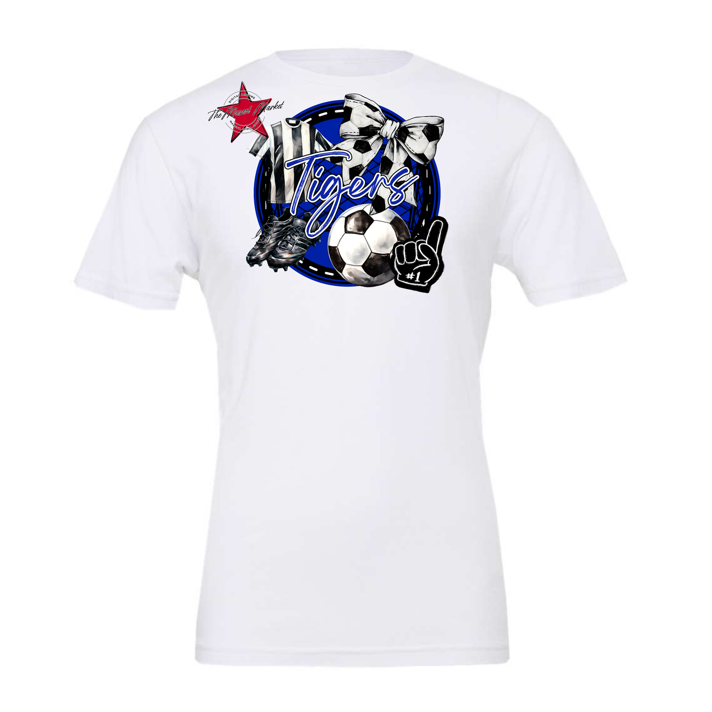 Tigers Circle Soccer Design-Royal Blue