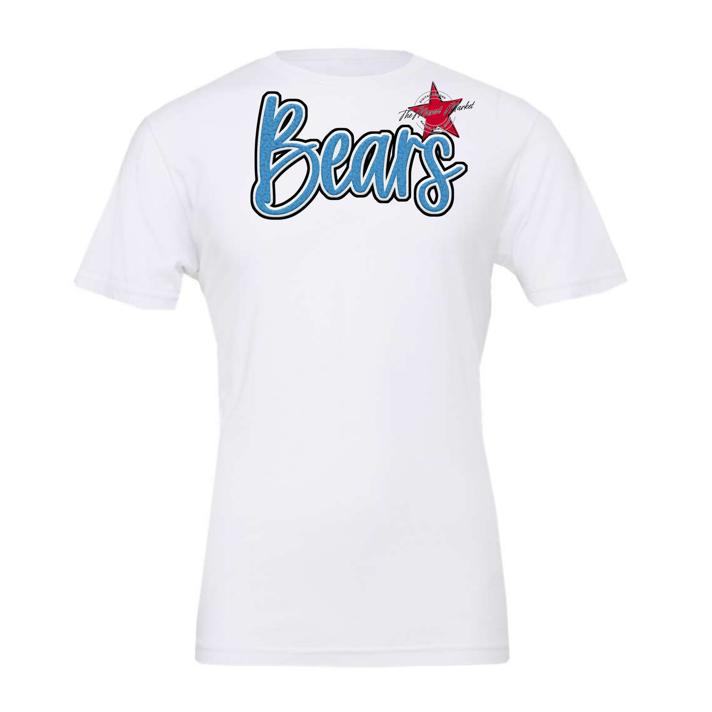 Bears Faux Chenille Patch Design-Carolina Blue