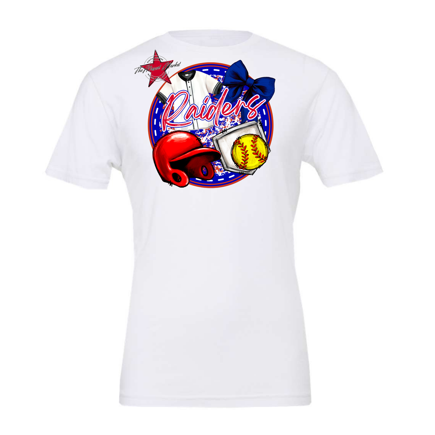 Raiders Circle Softball Design-Blue-Red