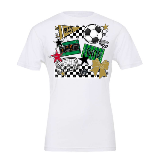 Bears Soccer Checkers Design-Gold