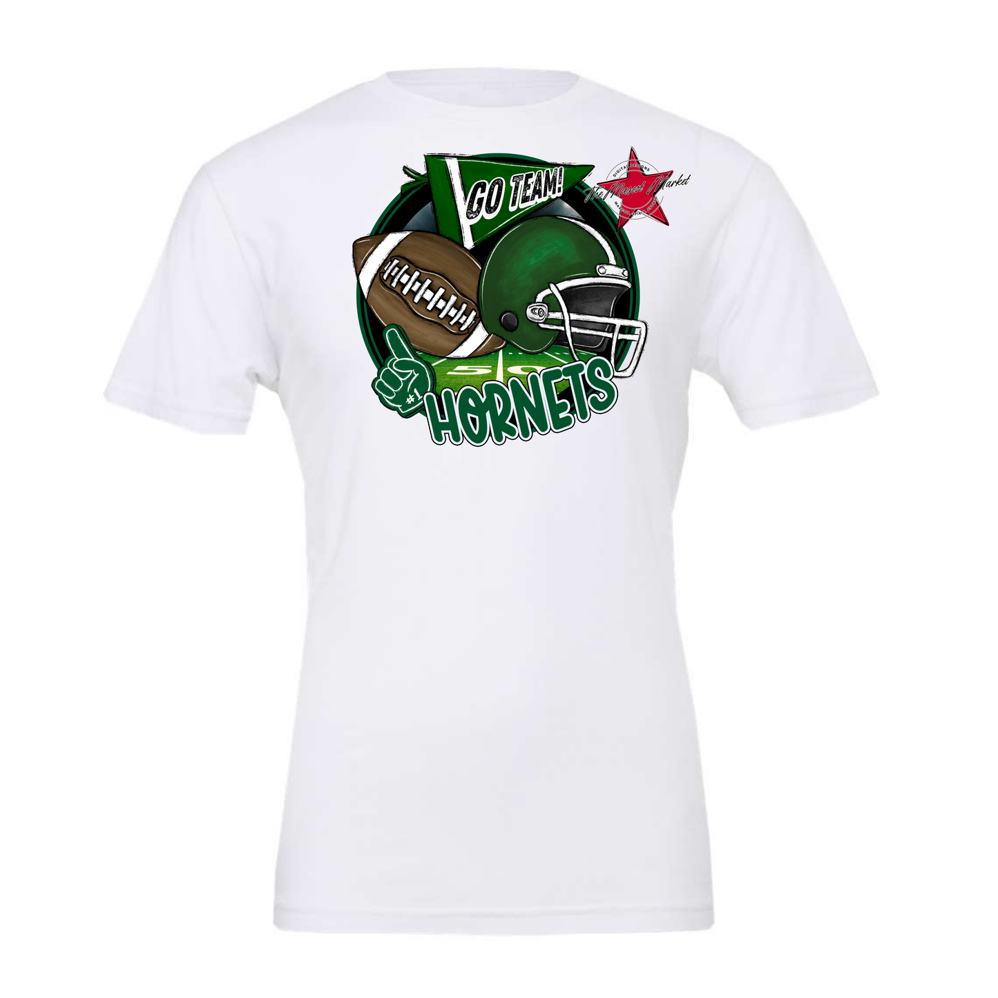 Hornets Circle Football Design-Green