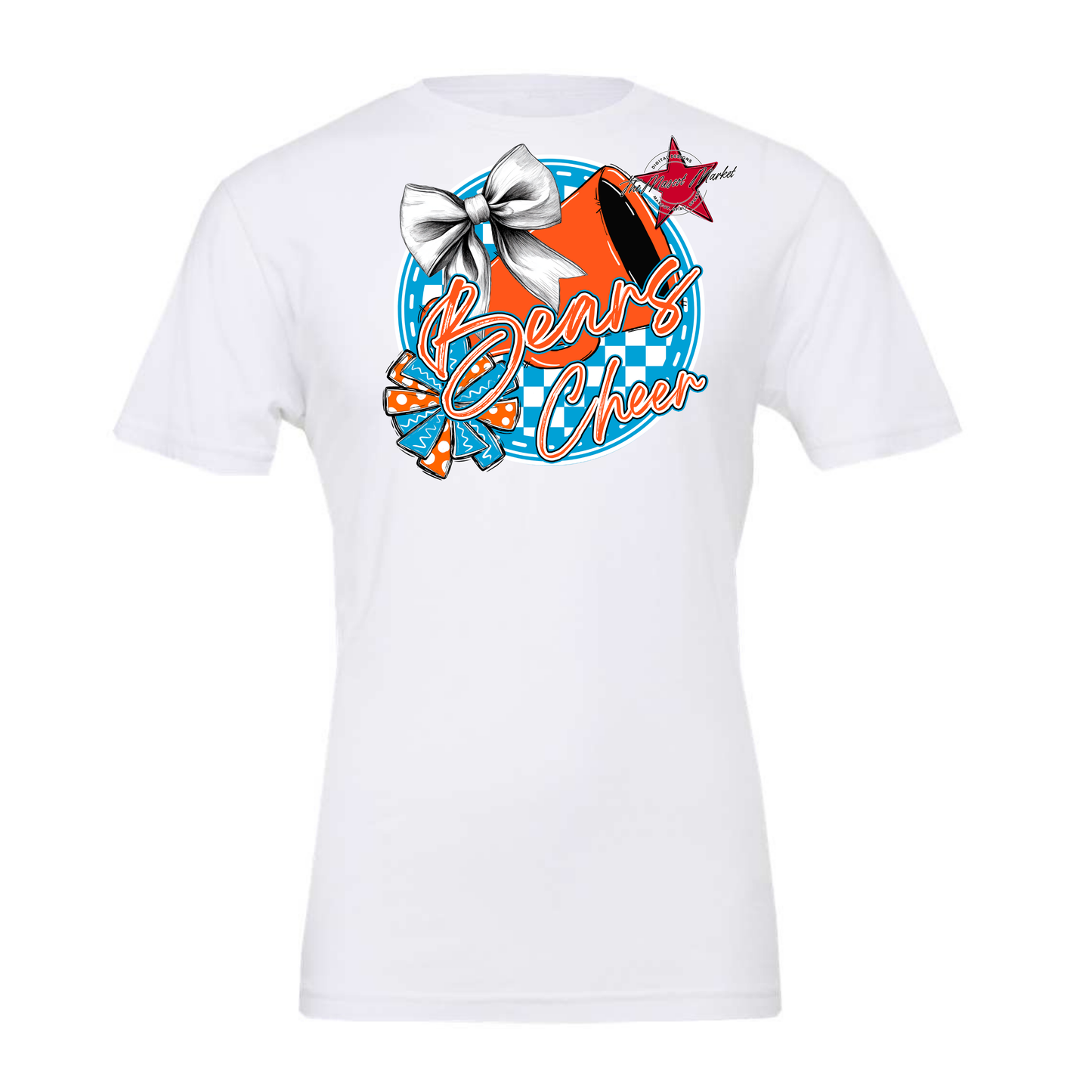 Bears Circle Cheer Design-Carolina Blue-Orange