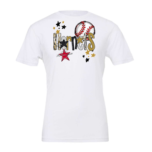 Hornets Baseball Scrape-Gold