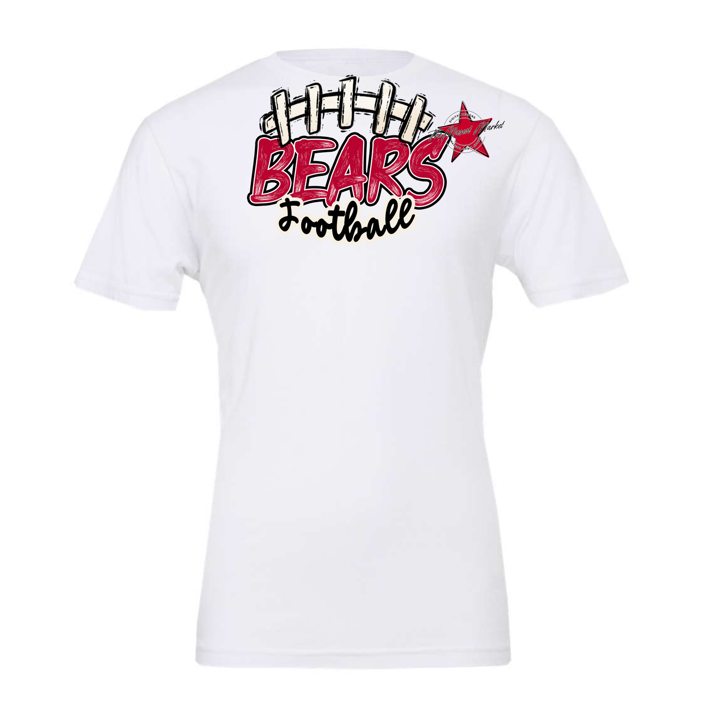 Bears Scratchy Varsity Football Design-Red