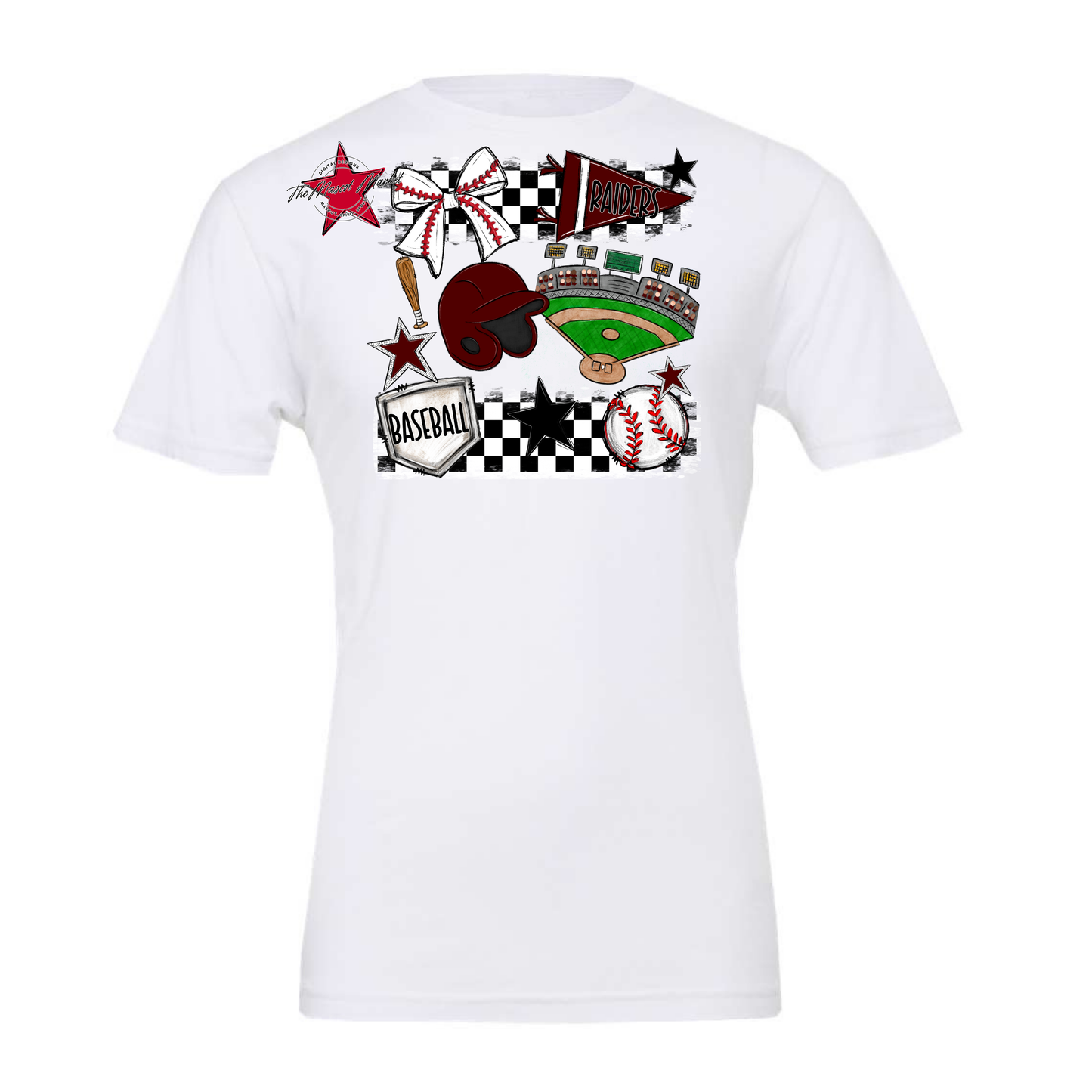 Raiders Baseball Checkers Design-Maroon