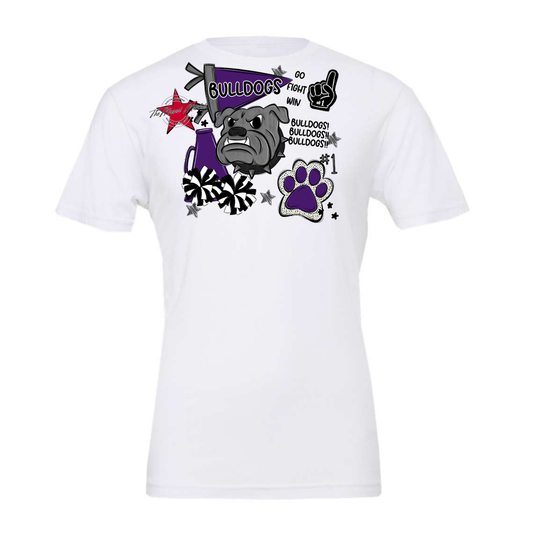 Bulldogs Mixed Mascot Spirit Design-Purple