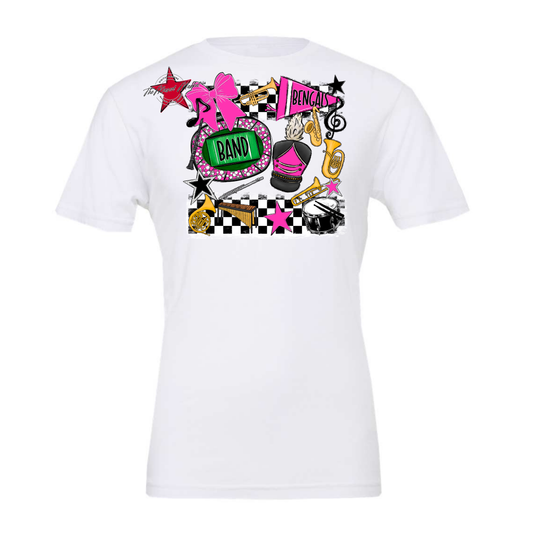 Bengals Band Checkers Design-Pink