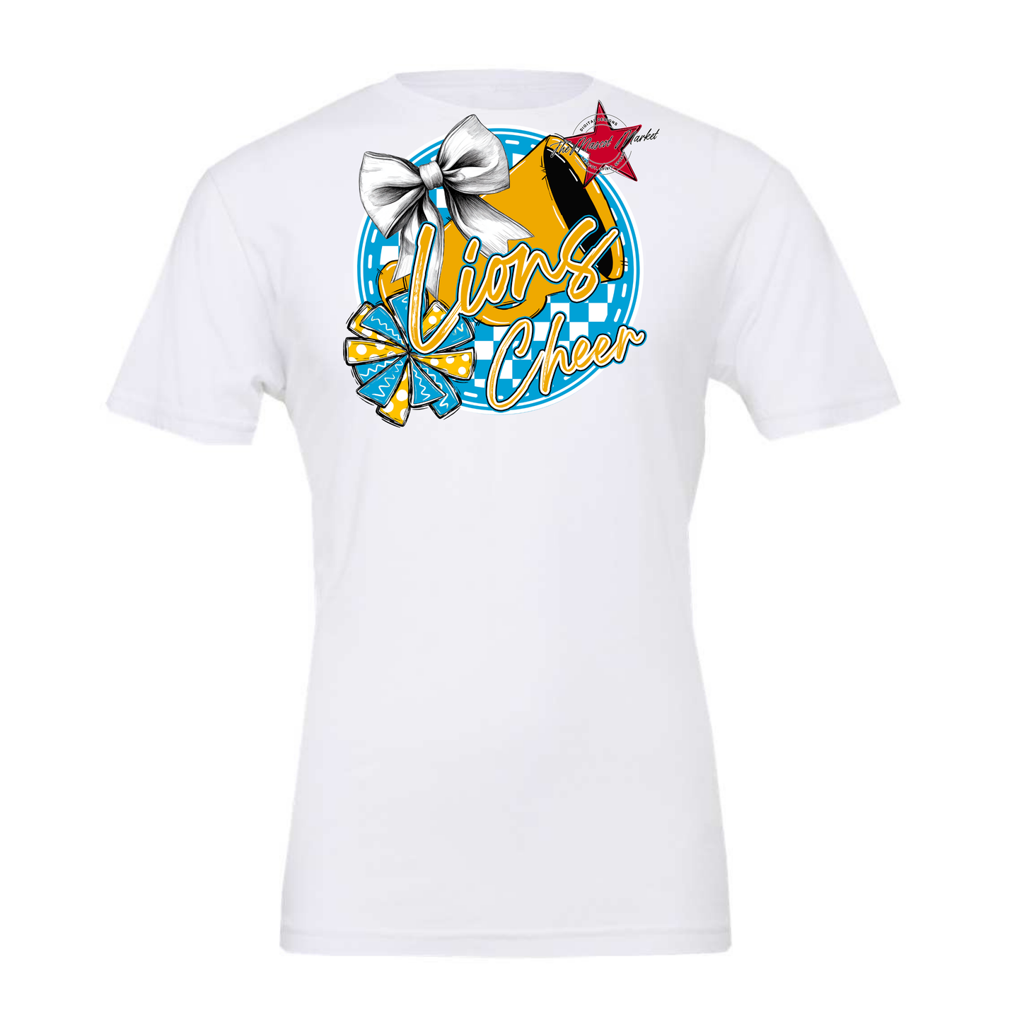 Lions Circle Cheer Design-Carolina Blue-Yellow