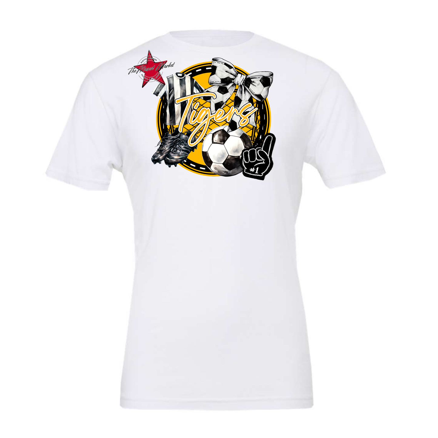Tigers Circle Soccer Design-Yellow