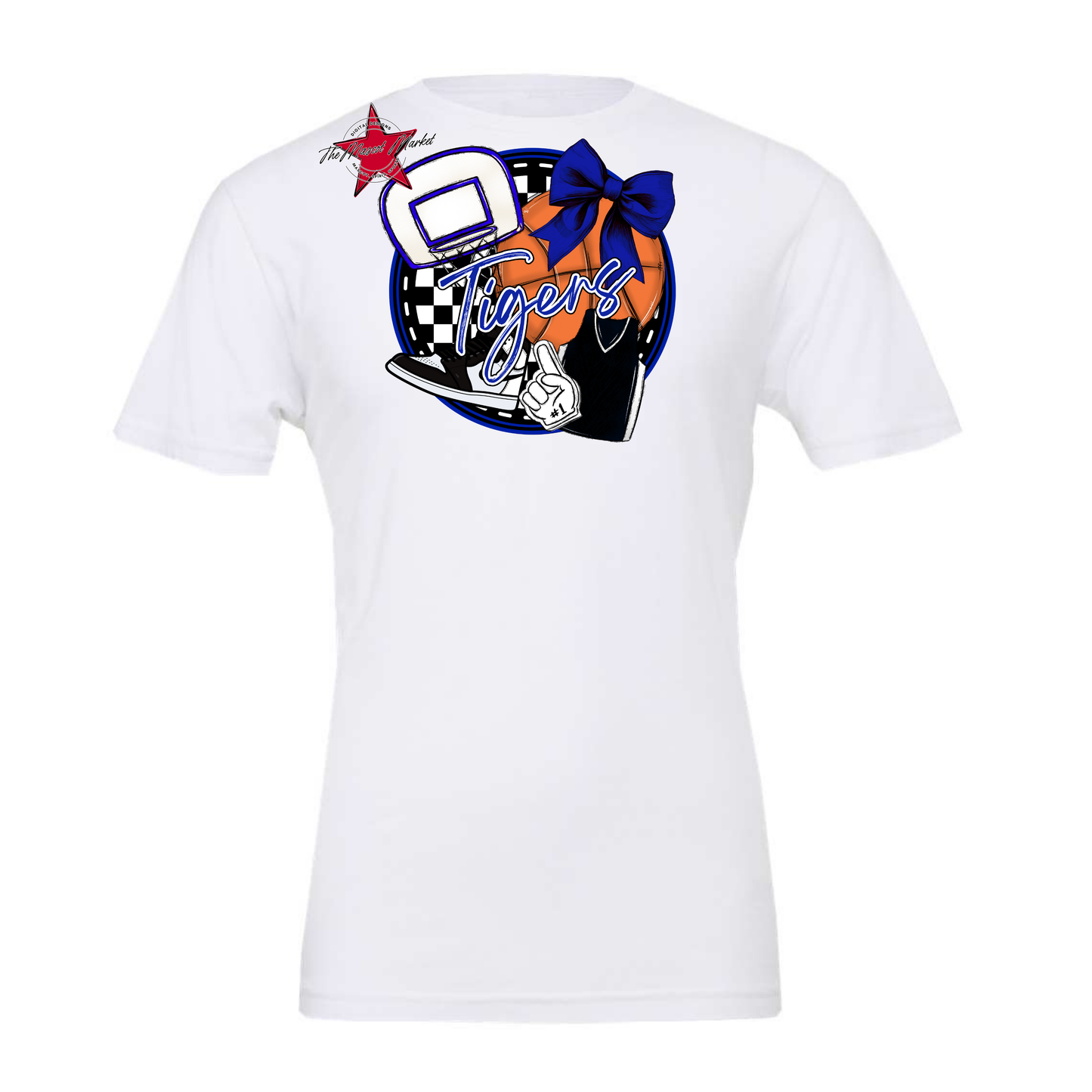 Tigers Circle Basketball Design-Royal Blue