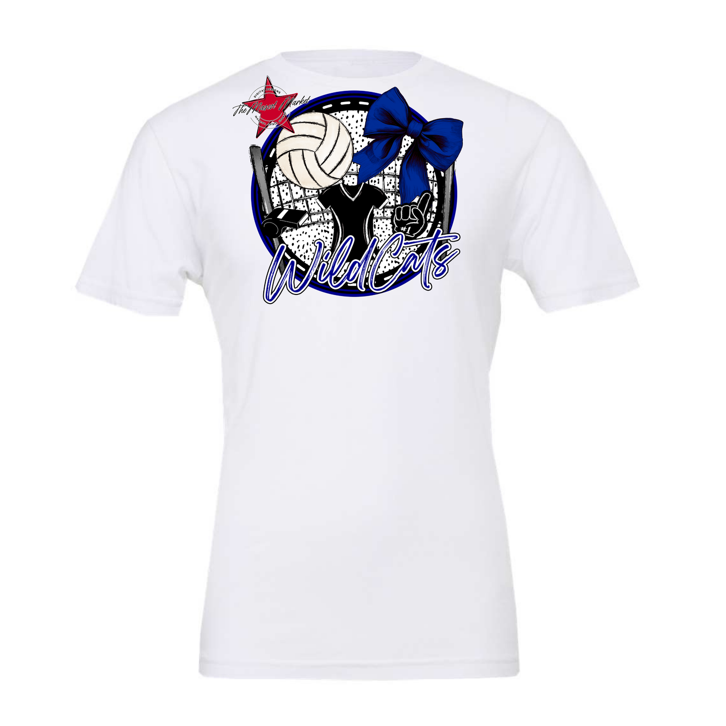 Wildcats Circle Volleyball Design-Blue