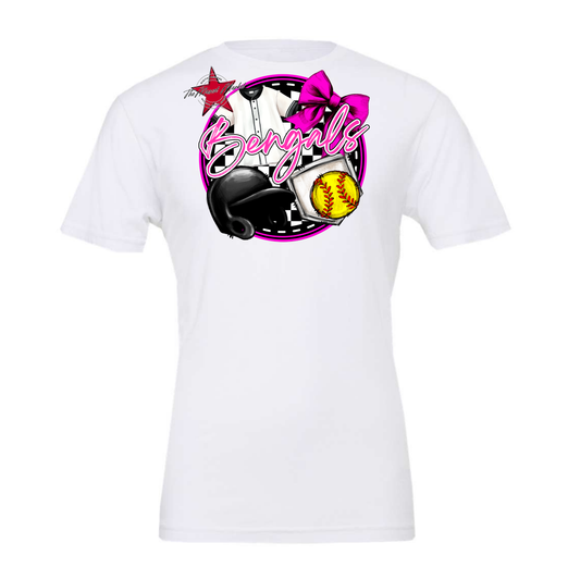 Bengals Circle Softball Design-Pink