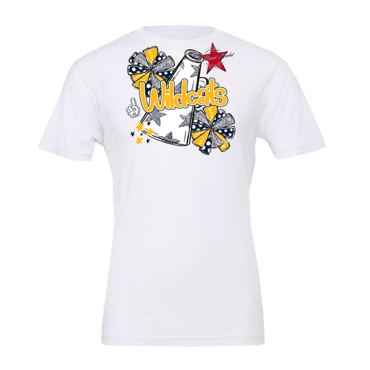 Wildcats Alpha Megaphone Design-Navy-Yellow