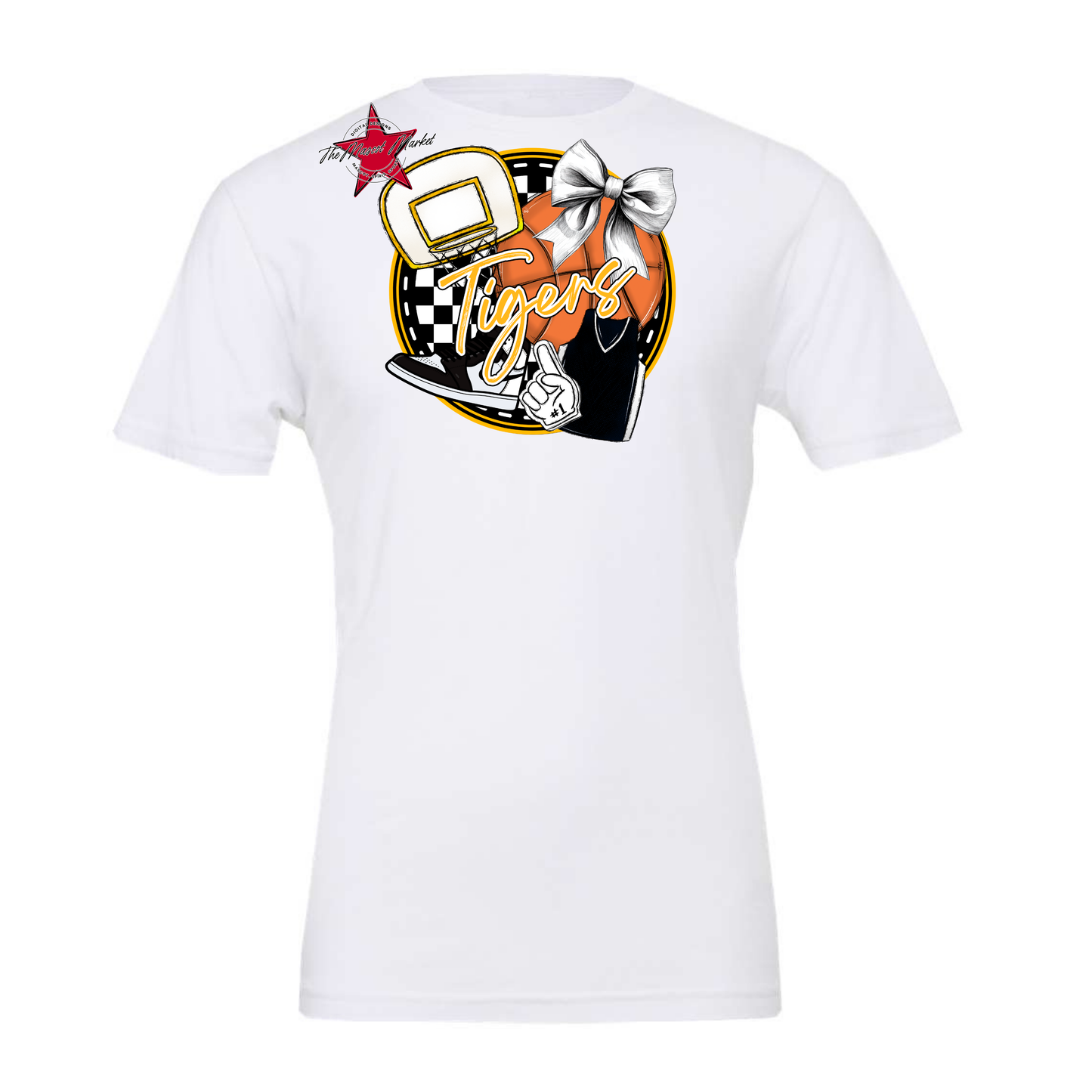 Tigers Circle Basketball Design-Yellow