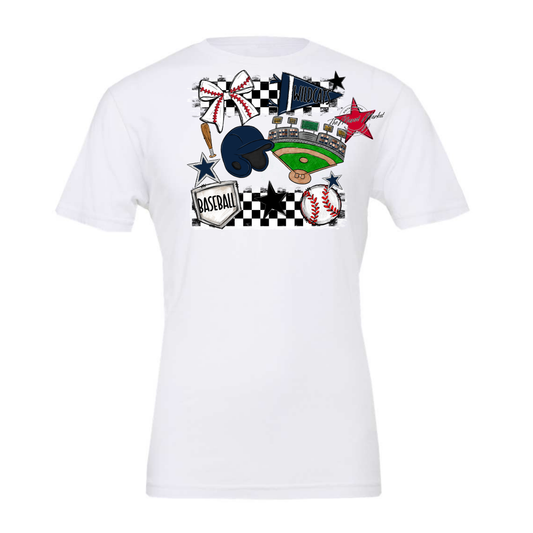 Wildcats Checkers Baseball Spirit Design-Navy