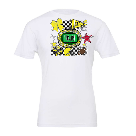 Tigers Checkers Spirit Design-Bright Yellow