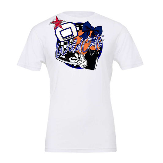 Wildcats Circle Basketball Design-Navy