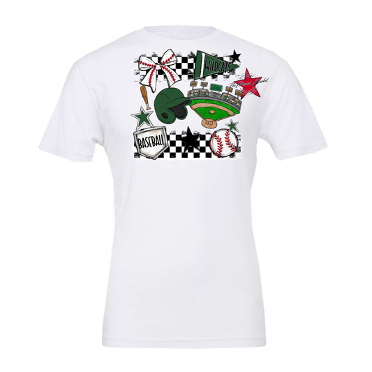 Wildcats Checkers Baseball Spirit Design-Green