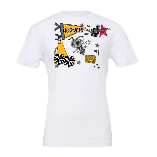 Hornets Mixed Mascot Spirit Design-Yellow