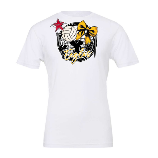Eagles Circle Volleyball Design-Yellow