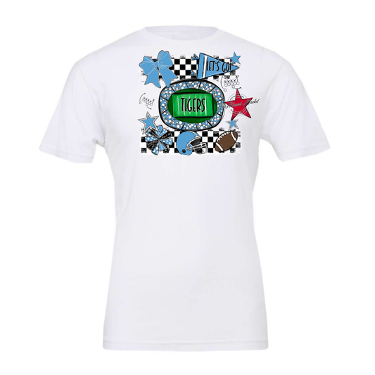 Tigers Checkers Spirit Design-Carolina Blue