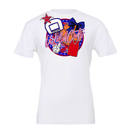 Wildcats Circle Basketball Design-Blue-Red