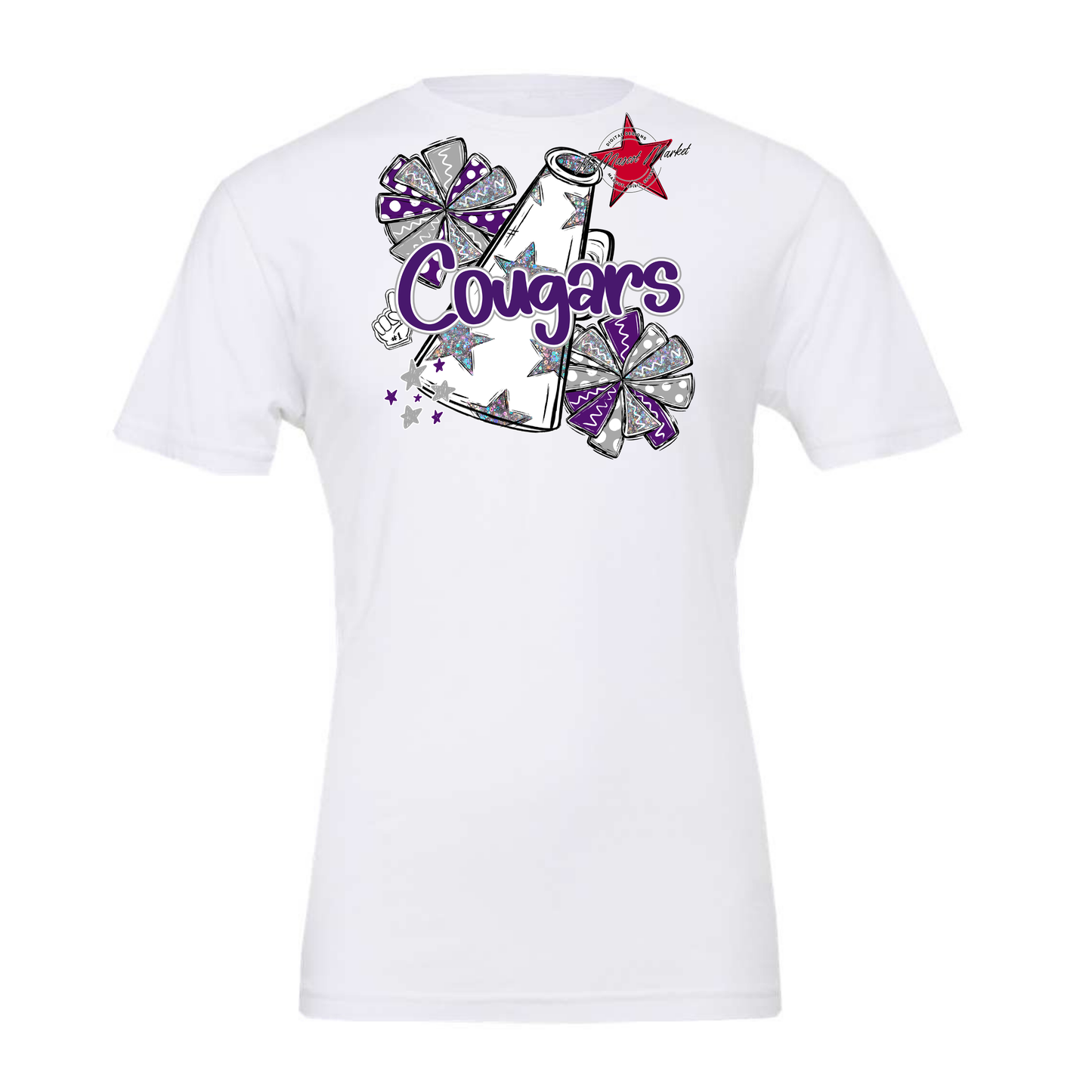 Cougars Alpha Megaphone Design-Purple-Grey