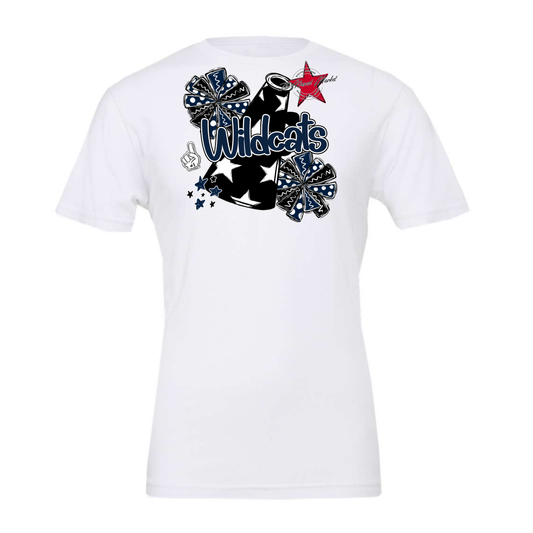 Wildcats Alpha Megaphone Design-Navy