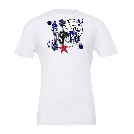 Tigers Volleyball Scrape-Blue