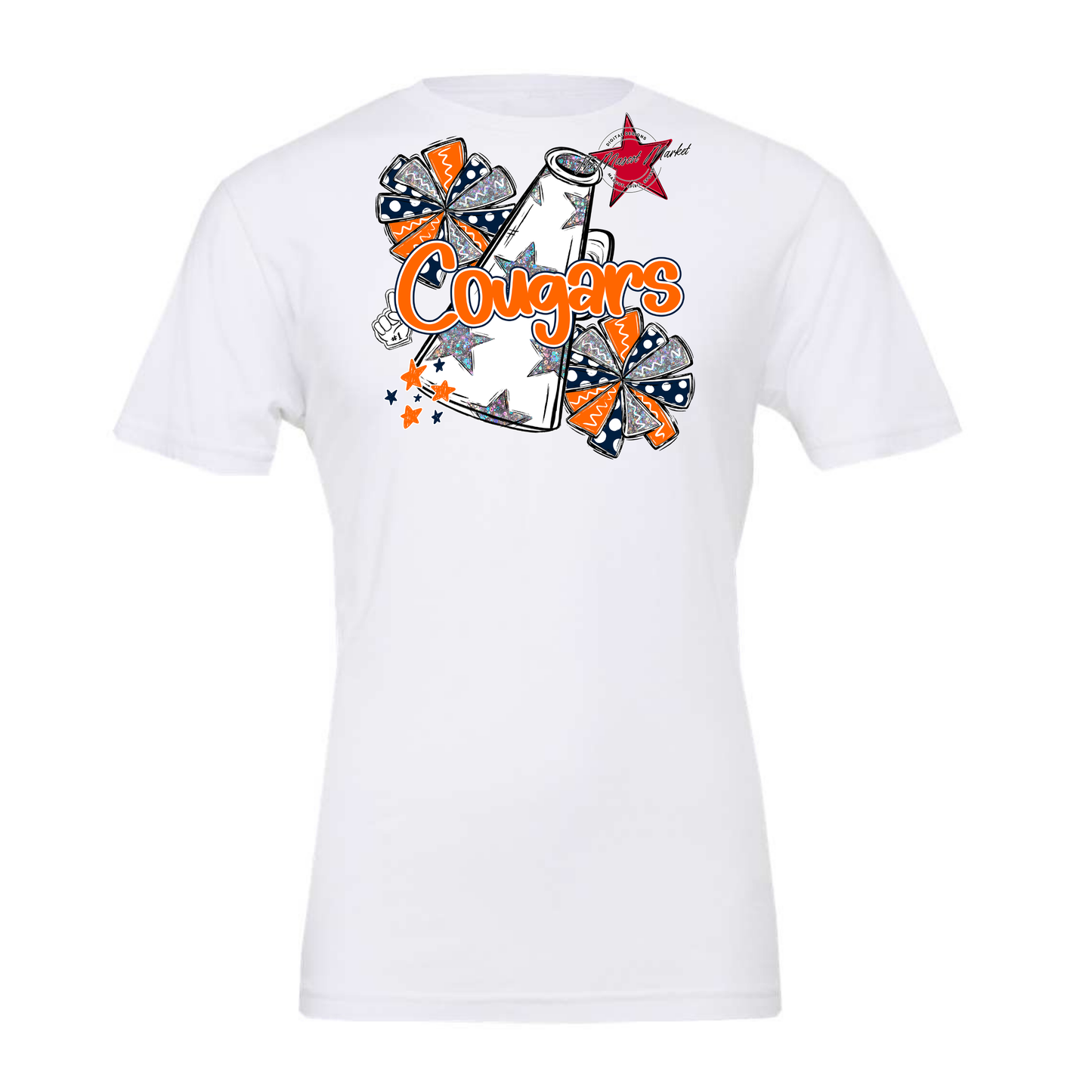 Cougars Alpha Megaphone Design-Navy-Orange