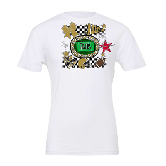 Tigers Checkers Spirit Design-Gold